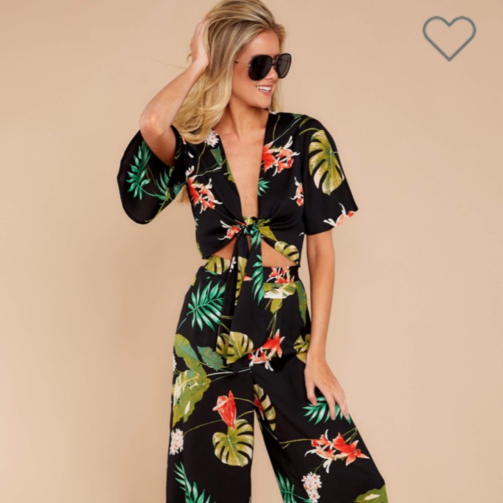 Sweet Wander Red Dress Boutique Tropical two piece